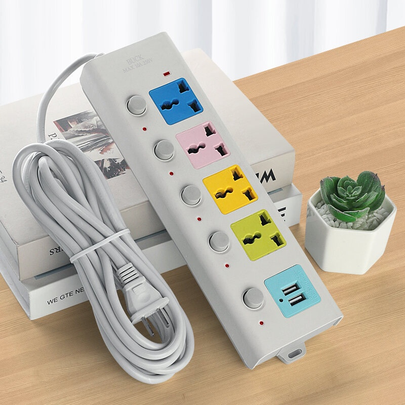 Zeus Multi-Function Socket Extension Outlet with 4 Power Socket AND 2 USB Ports 1.8 Meters Long - Image 7