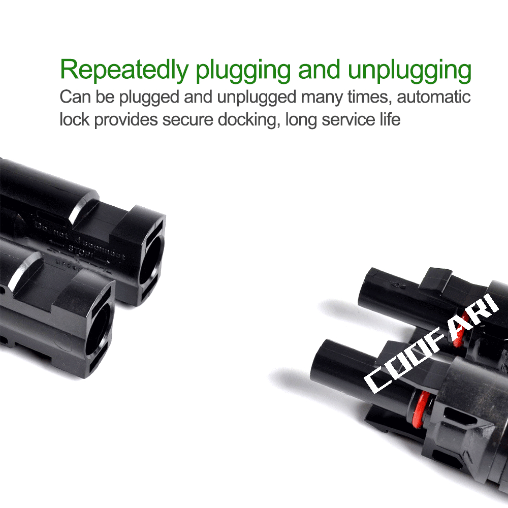 Cable Connector MC4 Branch Y Adapter Connectors M/M/F and F/F/M For Solar Panels Cable — view 5
