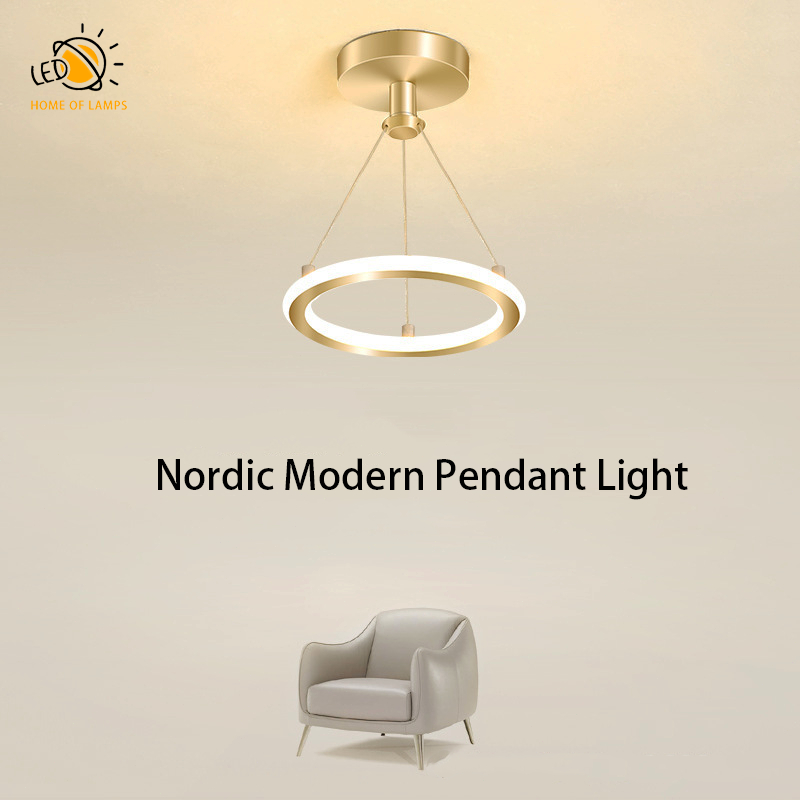 Chandelier Nordic Modern Pendant Light Gold Hanging Lamp for Cloakroom Dining Room Decorative Lights