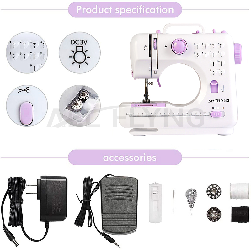 【ALL FLYING】Portable Sewing Machine Mini Electric Household 12 Stitches Sewing Machine Multifunction - Image 5