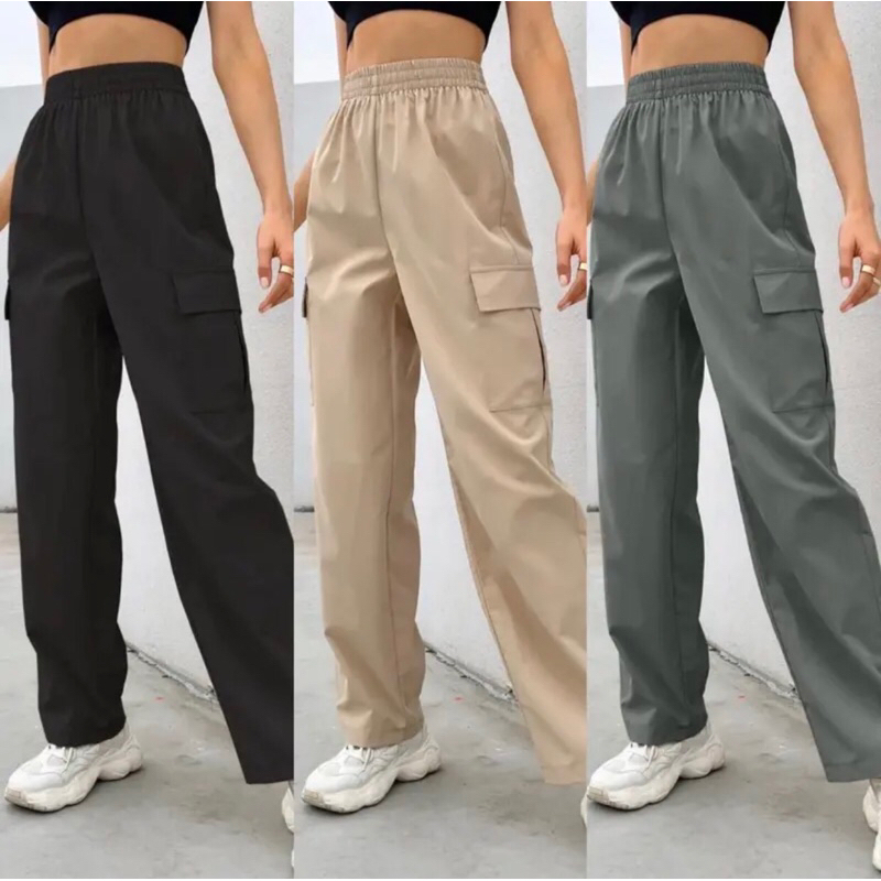 BUY 1 TAKE 1 Cargo Pants/Taslan Fabric Jogger Pants with 2 pocket Free size - Image 5