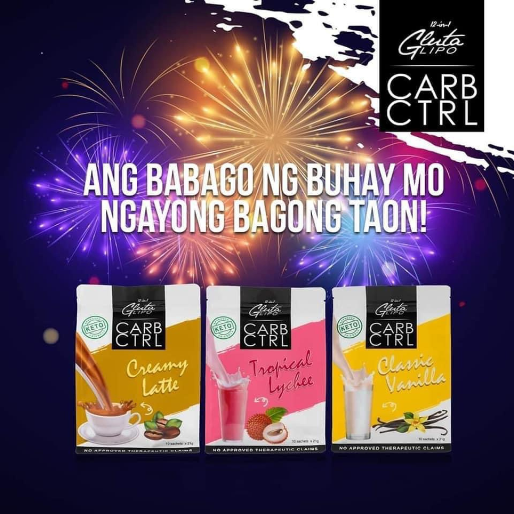 Glutalipo Carb Ctrl (Creamy Latte, Tropical Lychee, Classic Vanilla)  Slimming Shopee Philippines