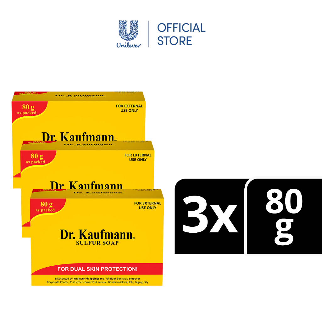 BUNDLE OF 3] Dr. Kaufmann Sulfur Bar Soap 80g for Dual Skin Protection  Shopee Philippines