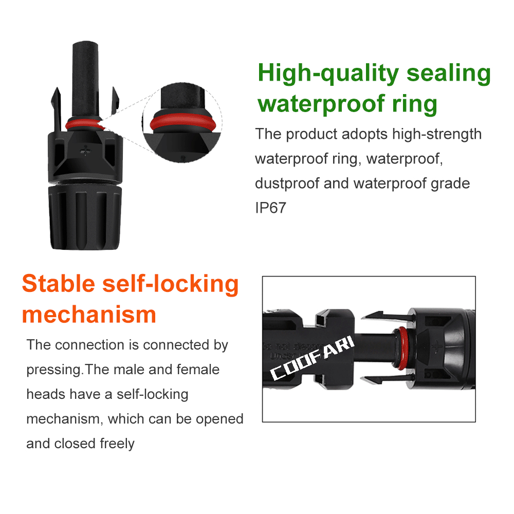 Cable Connector MC4 Branch Y Adapter Connectors M/M/F and F/F/M For Solar Panels Cable — view 4