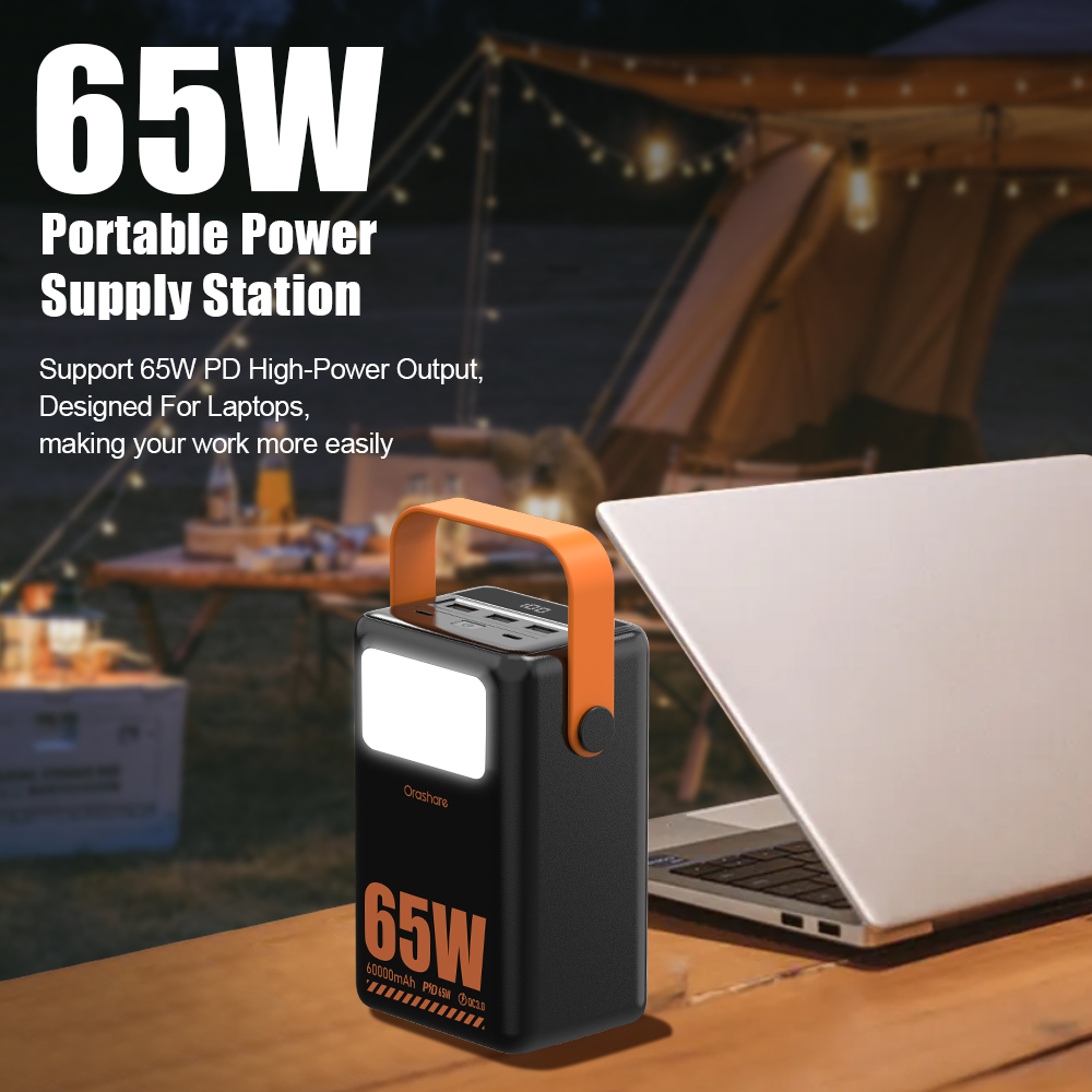 Orashare Fast Charging Type C Output Power Bank Ol60pro 60000mAh PD20W - Image 2