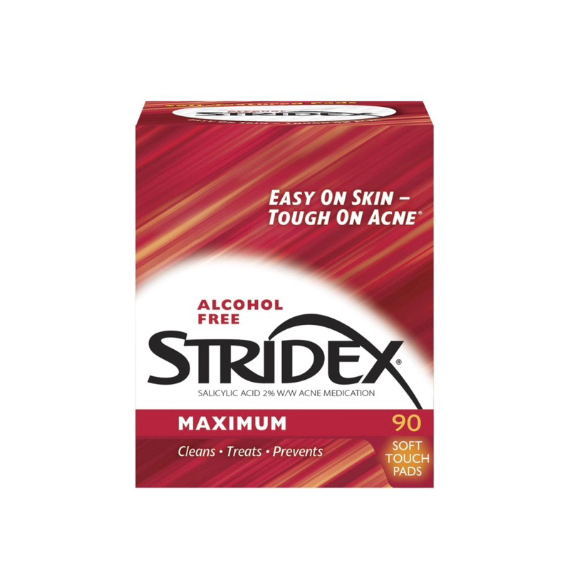 Stridex Medicated Acne Pads, Maximum, 55 / 90 Count  Facial Cleansing Wipes, Alcohol Free Face Pads