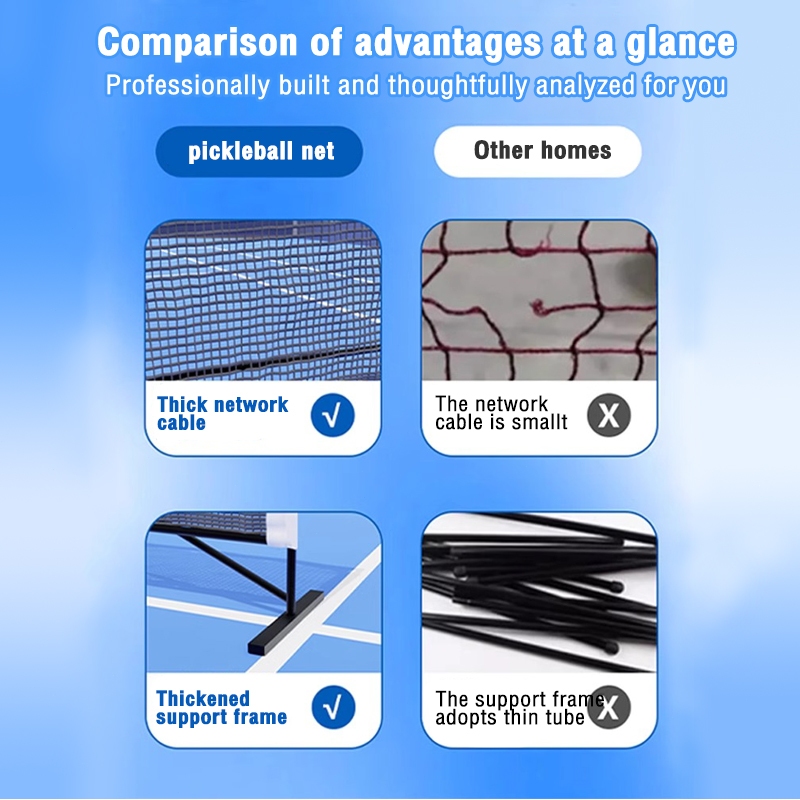 Portable Pickleball Net Set Regulation Size Steady Metal Frame with Carrying Bag — view 7