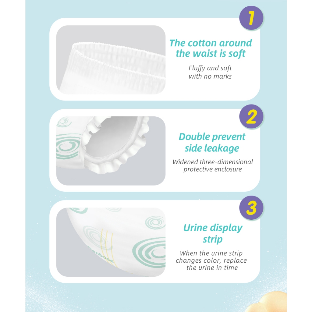 Penbose Baby Diaper or Pull Up Pants Tapes M/L/XL/XXL/3XL 50pcs diaper for Baby Unisex Ultra thin — view 6