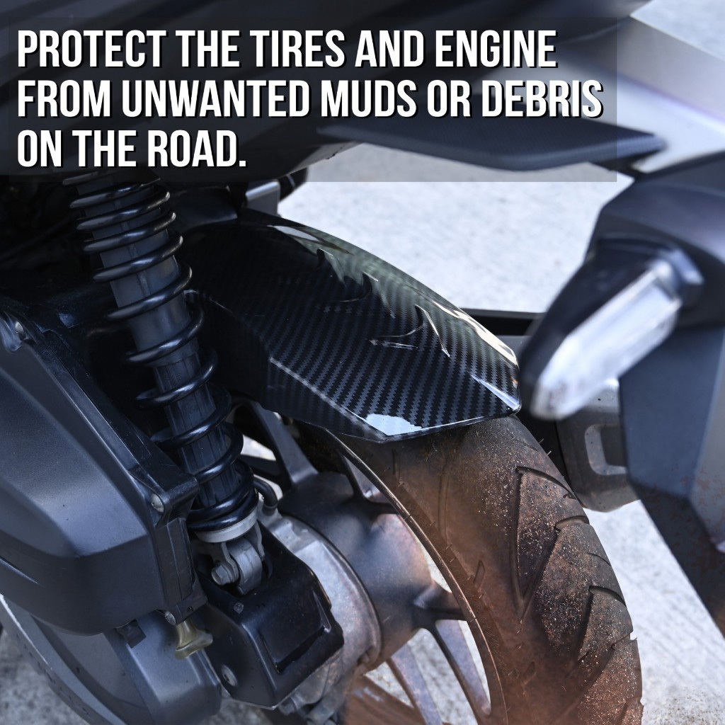 Motorcycle Rear Tire Hugger Mud Guard For Honda Click 125i 150i V1/V2/V3 Black Carbon Fender - Image 8