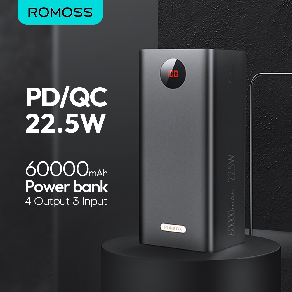 Romoss PEA60 60000mAh Powerbank PD 22.5W Type-C Powerbank QC 3.0 Two-way Fast Charge Mobile Power - Image 2