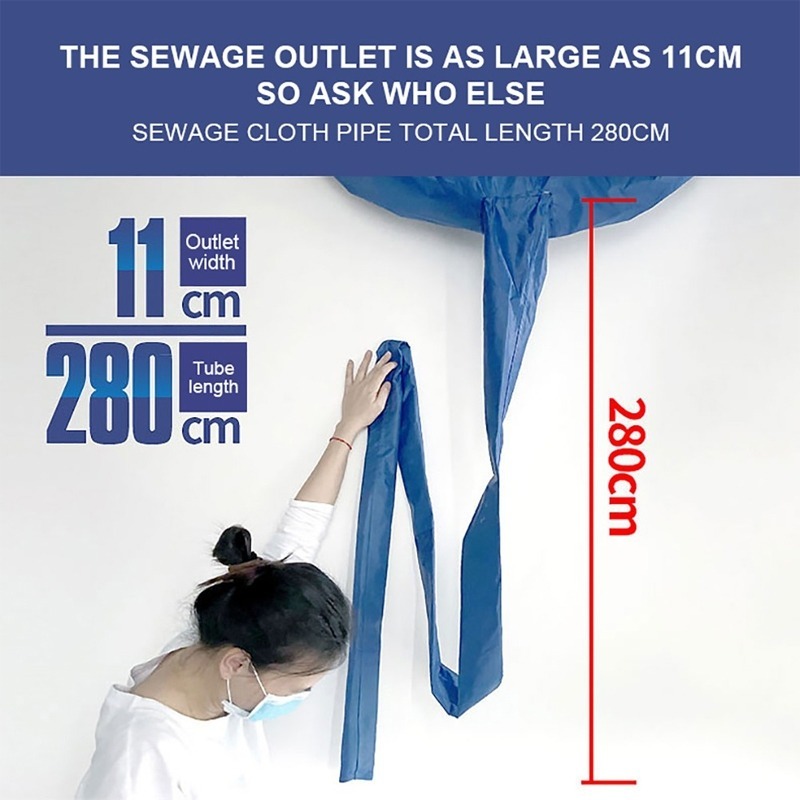 Professional Air Conditioner Cleaning Cover with Drain Outlet Waterproof Dust Clean Protector Bag - Image 6