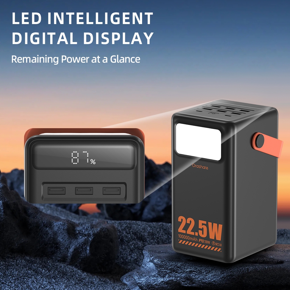 Orashare OL100Pro Powerbank 100000mAh  Ultra-Large Capacity Power Bank 22.5W Super Fast Charging - Image 6