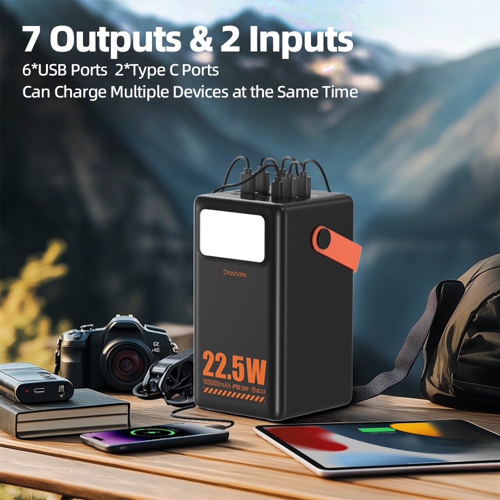 Orashare OL100Pro Powerbank 100000mAh  Ultra-Large Capacity Power Bank 22.5W Super Fast Charging - Image 3