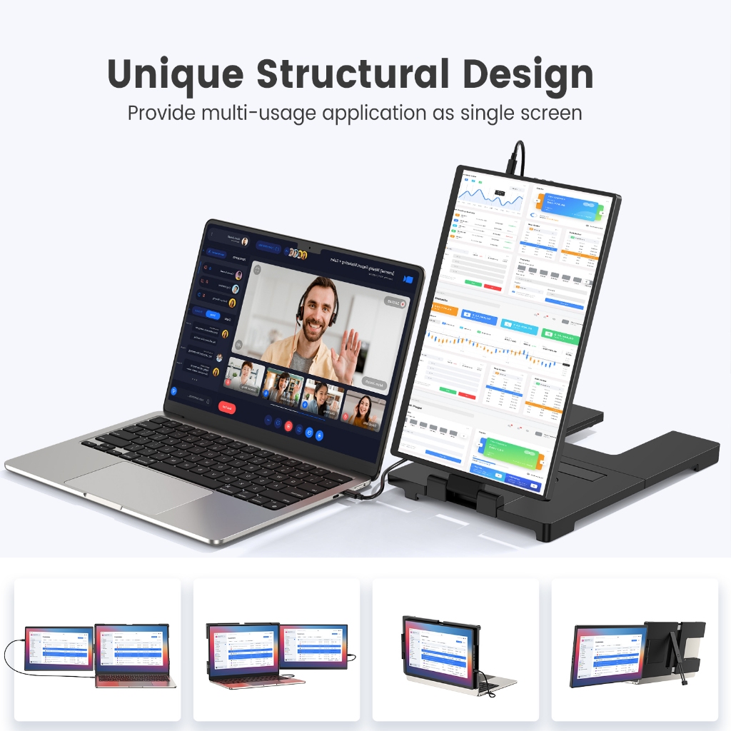 UPERFECT Portable Monitor 14 inch 2K Dual Screen Monitor IPS LCD 8Bit  for Laptop/PC/Work/Gaming - Image 8