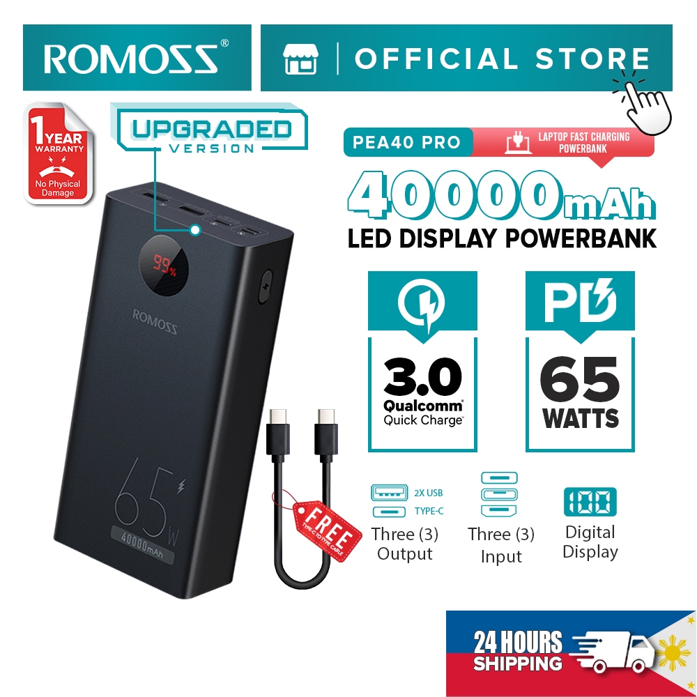 Romoss PEA40 Pro 65W 40000mAh Laptop Powerbank Notebook Computer Fast Charging Charger - Image 2
