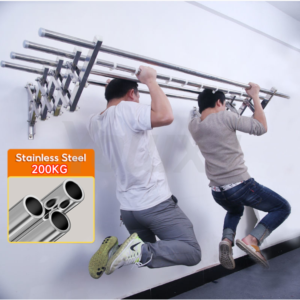 Retractable Foldable Sampaya Stainless Wall Mounted Clothes Drying Rack Hanger stand Clothes Rack - Image 3