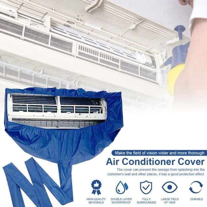 Professional Air Conditioner Cleaning Cover with Drain Outlet Waterproof Dust Clean Protector Bag - Image 2