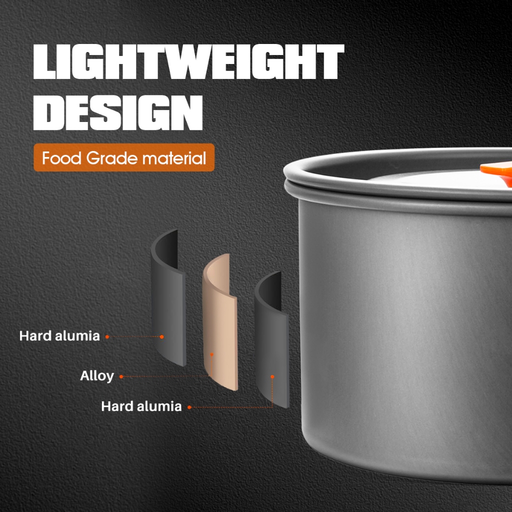 Camping Equipment Camping Cooking Set With Bag cookware barbecue tableware outdoor picnic hiking - Image 4