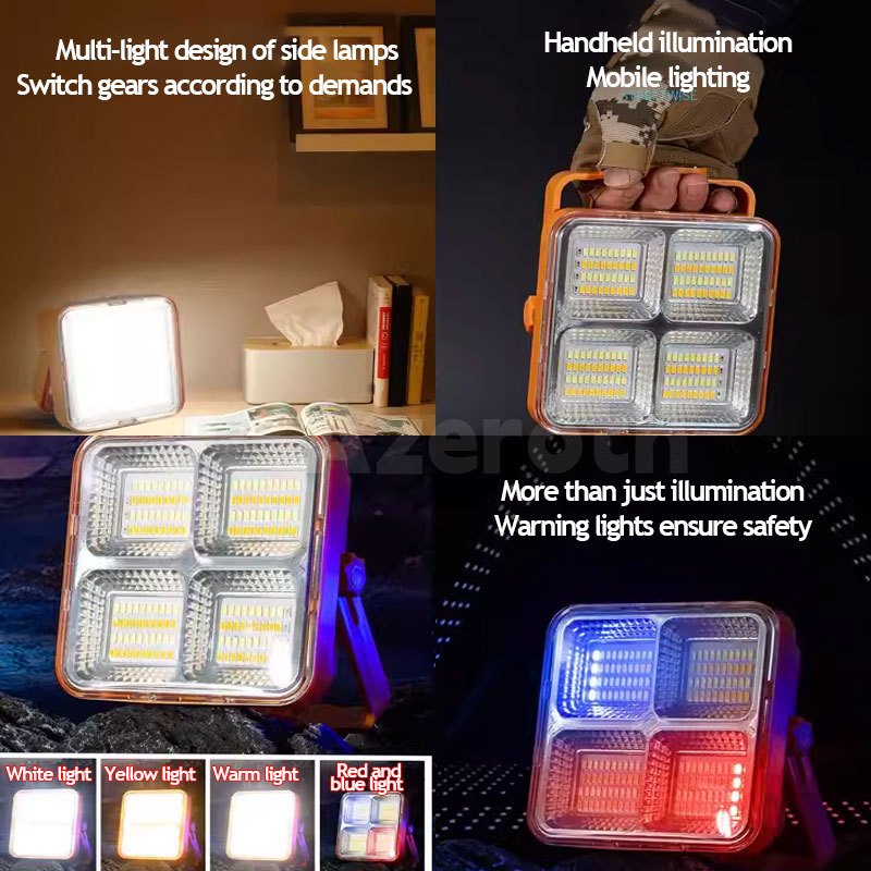 Solar Emergency Light Outdoor Waterproof IP66 Solar Flood Light Flashlight Rechargeable - Image 4