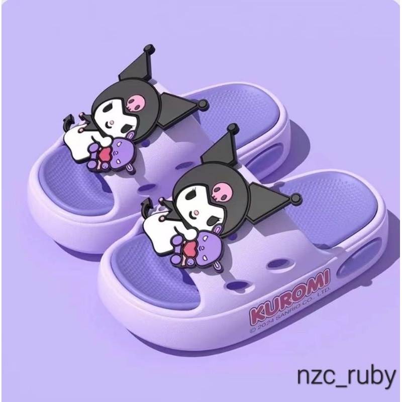 【NZC】_mall Super new kids kuromi Word slippers - Image 3