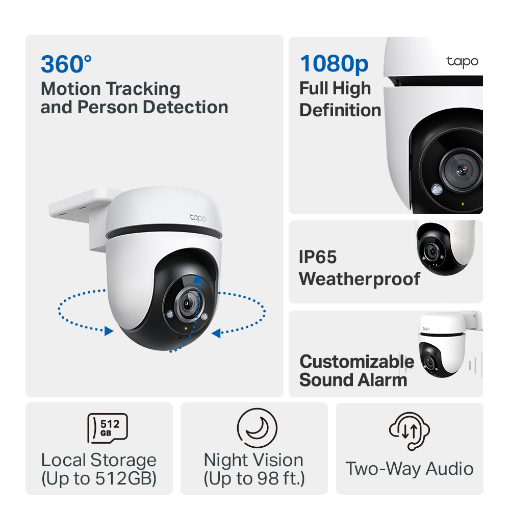TP-Link Official Store | Tapo | C500 | Outdoor CCTV Camera Wi-Fi Waterproof | 360 | Motion — view 2