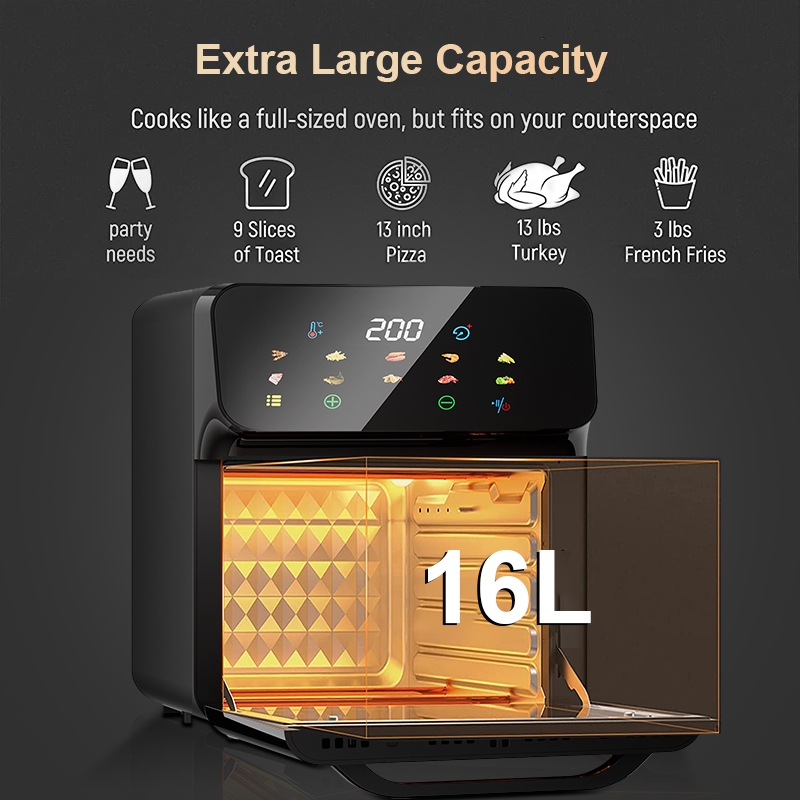 Tixx 3In1 Air Fryer Oven for banking 16L 2200W Toaster Machine Non-stick Smokeless Air fryer - Image 4