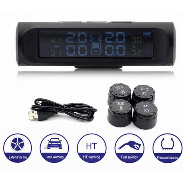 ETTRO Tire Pressure Monitoring System Solar Car Pressure Alarm System Display + 4 External Sensors - Image 2