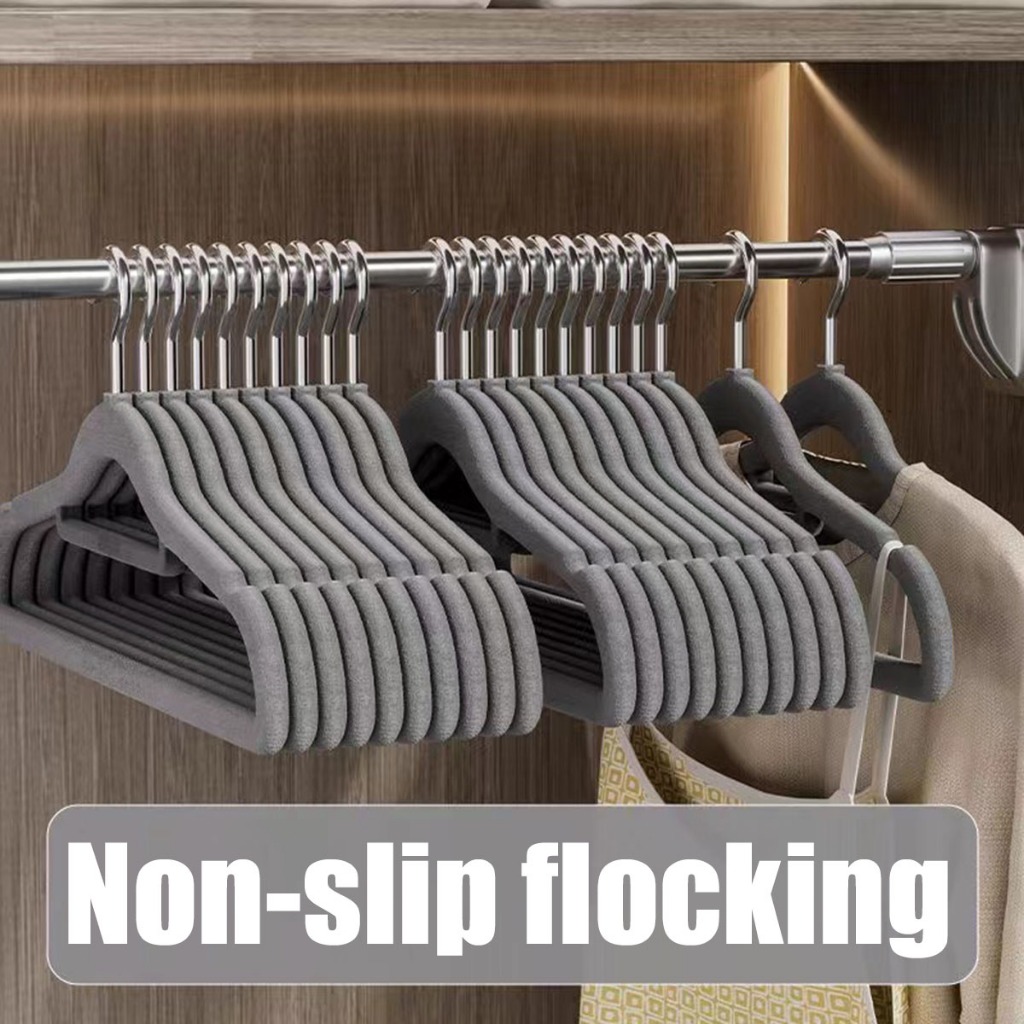 Non-slip Velvet Hangers Space-saving Elegant Coat Clothes Hanger Strong Durable - Image 8