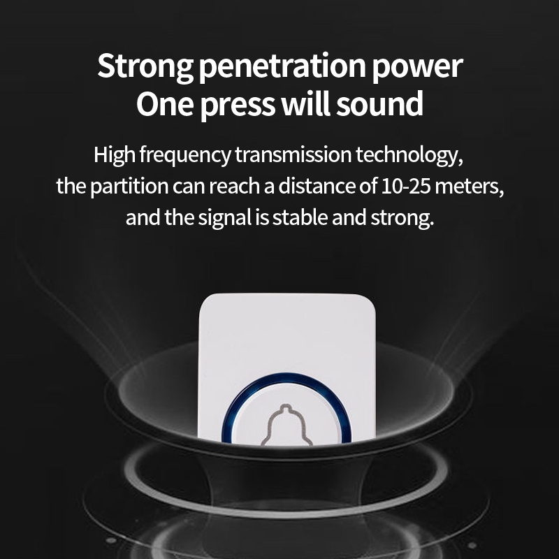 Wireless Doorbell Smart Home Door Bell Waterproof With 62 Ringtones Hole Free Installation battery - Image 4