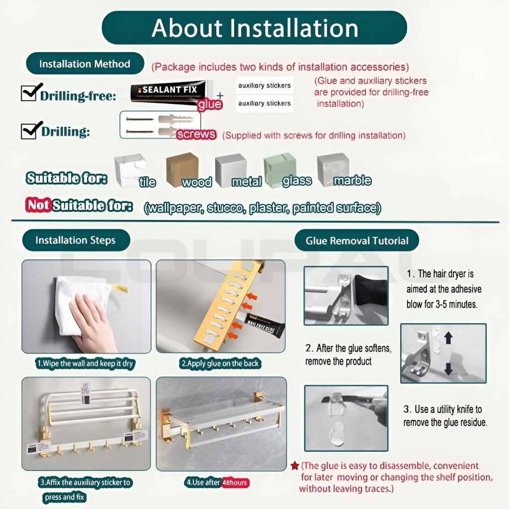 Bathroom Organizer Rack Towel Rack Corner Shelf Tissue Holder Bathroom Soap Rack Shampoo Holder - Image 8