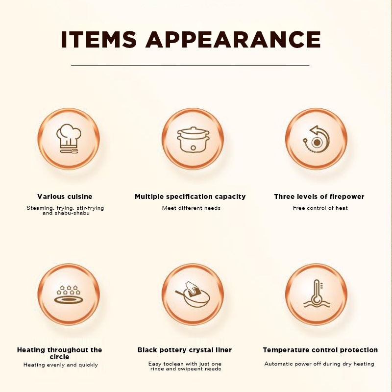 Dreepor Multi Electric Cooker Rice Cooker Hot pot Cooker Non Stick Pan With Steamer - Image 2