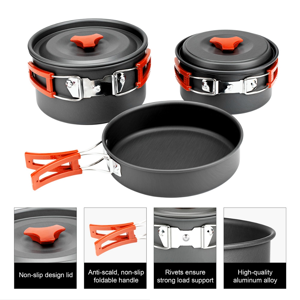 Camping Equipment Camping Cooking Set With Bag cookware barbecue tableware outdoor picnic hiking - Image 8