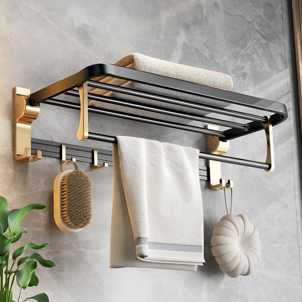 Bathroom Organizer Rack Towel Rack Corner Shelf Tissue Holder Bathroom Soap Rack Shampoo Holder - Image 2
