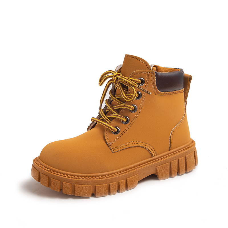 JUSTSL Fashion Children's Short Boots Korean Version Boots Lace-Up Leather Boots 6-10 yearold - Image 8