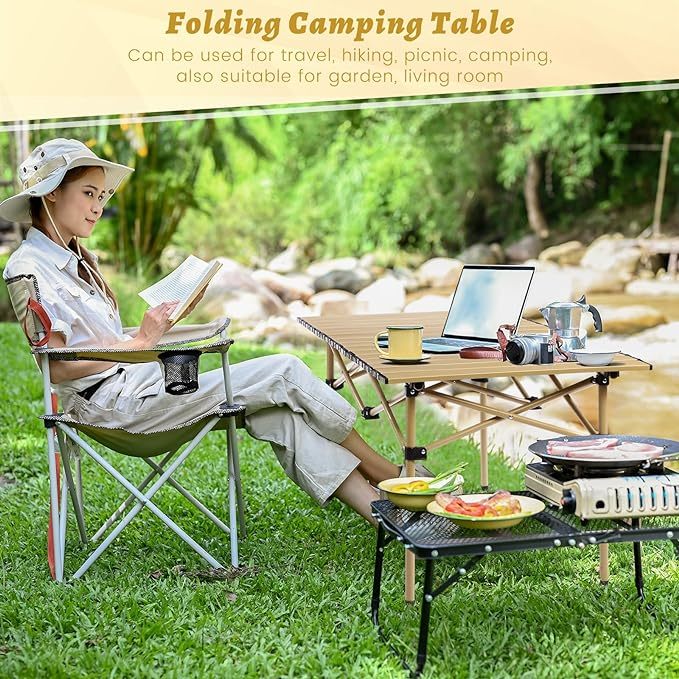 Folding Outdoor Camping Table Portable Chairs Set High Strength with Carrying Bag for Picnic Yard - Image 7