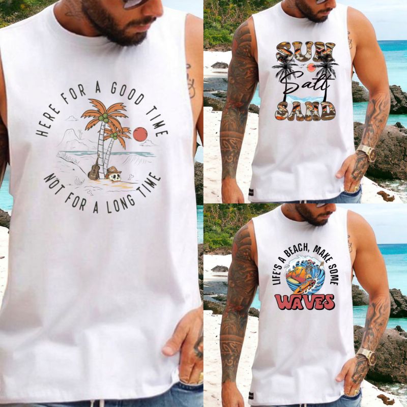Summer Muscle Tee/Sando For Men (Graphic Design Premium Sublimation High Print ). - Image 2