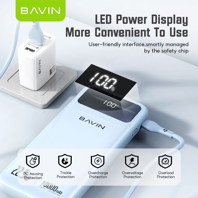 BAVIN PC1072 10000mAh / PC1102 20000mAh 22.5W Powerbank Fast Charging w/LED Display for iP 16 Series - Image 5