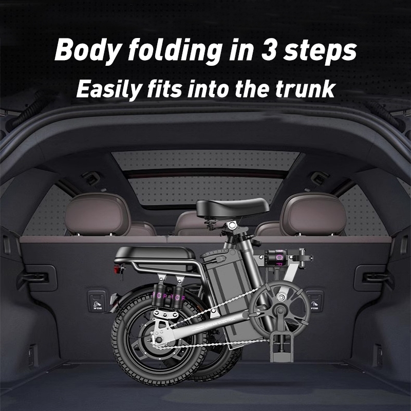 Electric bike for adult foldable Two Wheels e bike 48V12A 14 inch Multiple shock absorbers ABS brake - Image 7