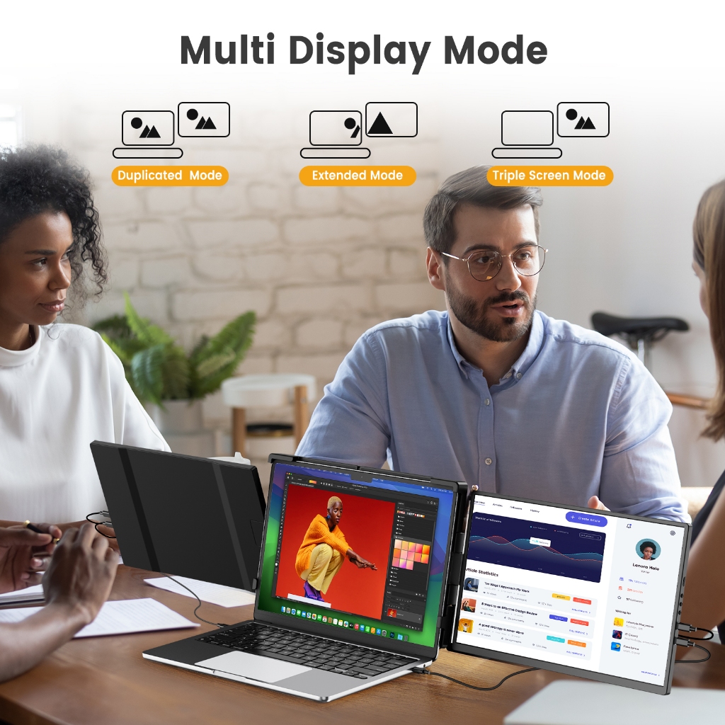 UPERFECT Portable Monitor 14 inch 2K Dual Screen Monitor IPS LCD 8Bit  for Laptop/PC/Work/Gaming - Image 6