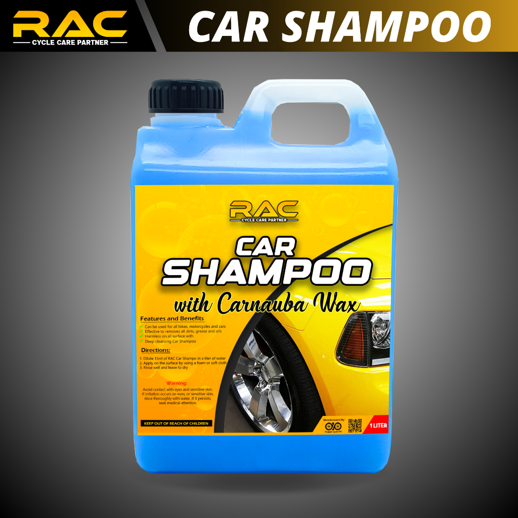 RAC  Car/Motorcycle/Bike 1Liter Premium Shampoo With Carnauba Wax
