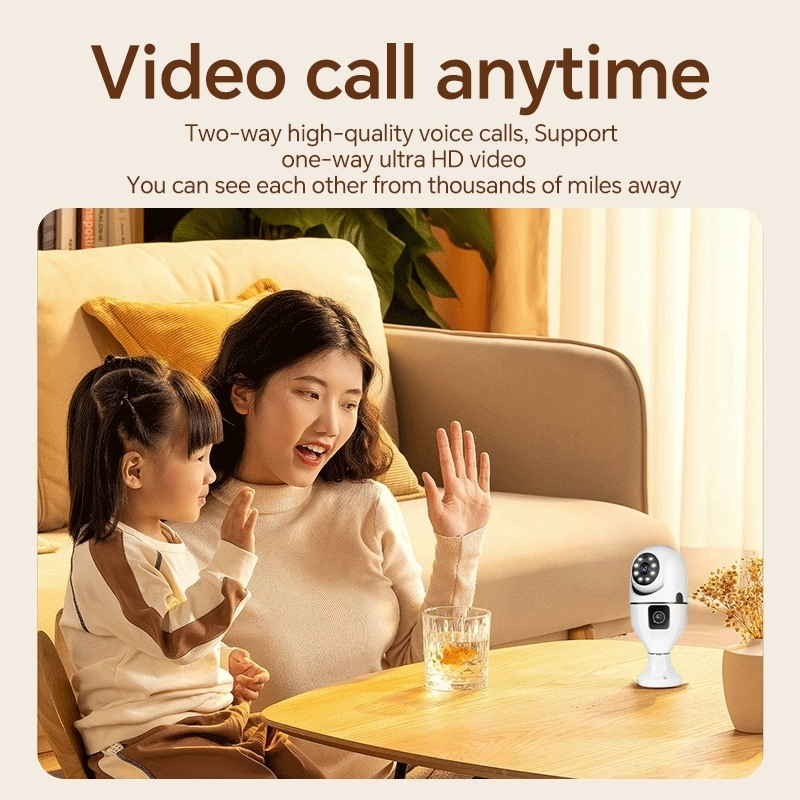 Bulb Dual Lens CCTV Camera 8MP+8MP V380 NO Wifi Needed Auto Tracking Night Vision Connect to Cellpho - Image 6