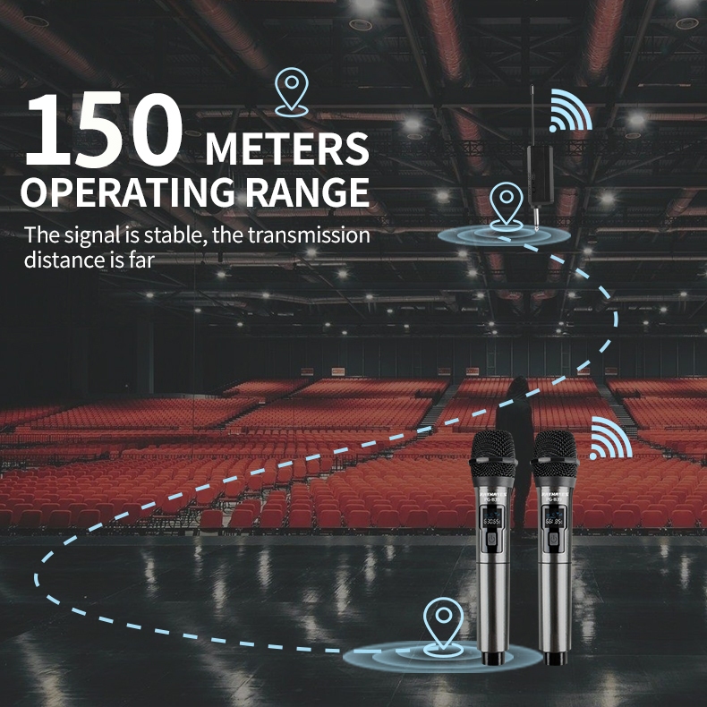 RAYHAYES Professional Wireless Microphone UHF Handheld Rechargeable Dynamic Microphone For Karaoke - Image 4