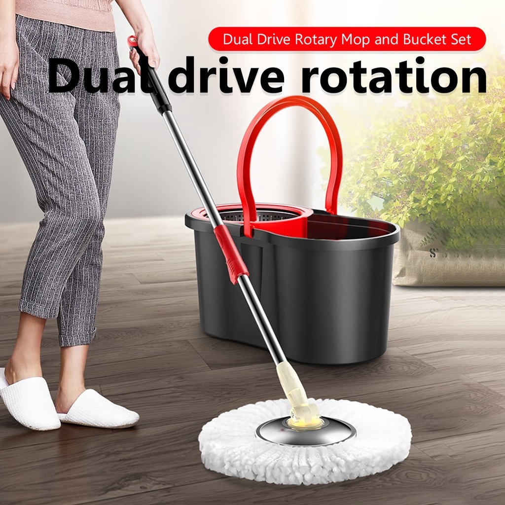 Oimiu 360 Mop With Spinner Rorating Map Squeezer Floor Cleaning Heavy Duty Tornado Mop Bucket Set - Image 6