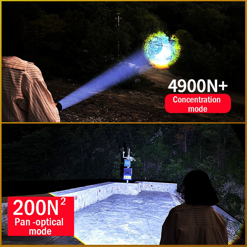 LED Flashlight rechargeable waterproof heavy duty XHP50 Zoomable Headlight flashlight Camping 1000m - Image 7