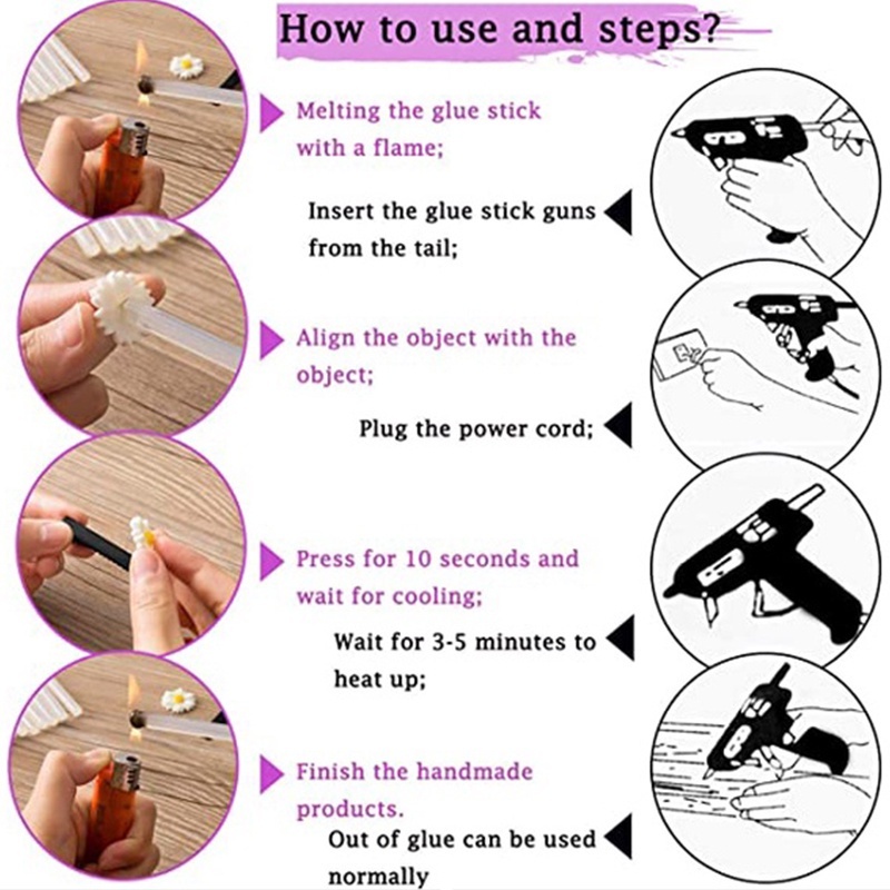 20W 110-240V Hot Melt Glue Gun /Glue Gun Heavy Duty/Hot Melt Glue Sticks - Image 5