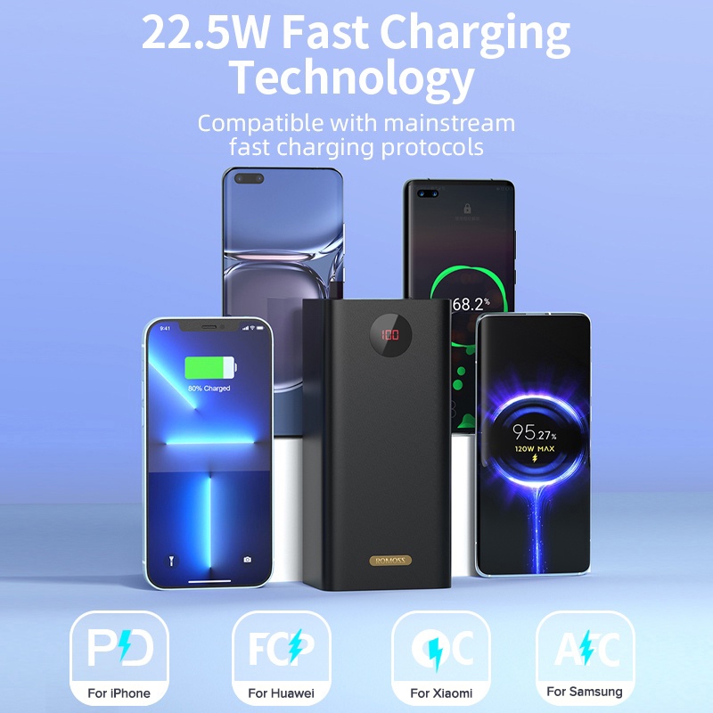 Romoss PEA60 60000mAh Powerbank PD 22.5W Type-C Powerbank QC 3.0 Two-way Fast Charge Mobile Power - Image 7