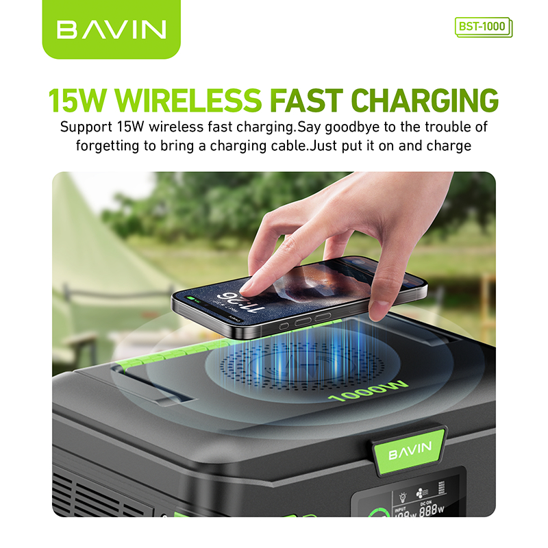 BAVIN BST1000 1000W 218400mAh/ 650W 171600mAh /300W 72800mAh Power Station W/ Solar Panel Input — view 2