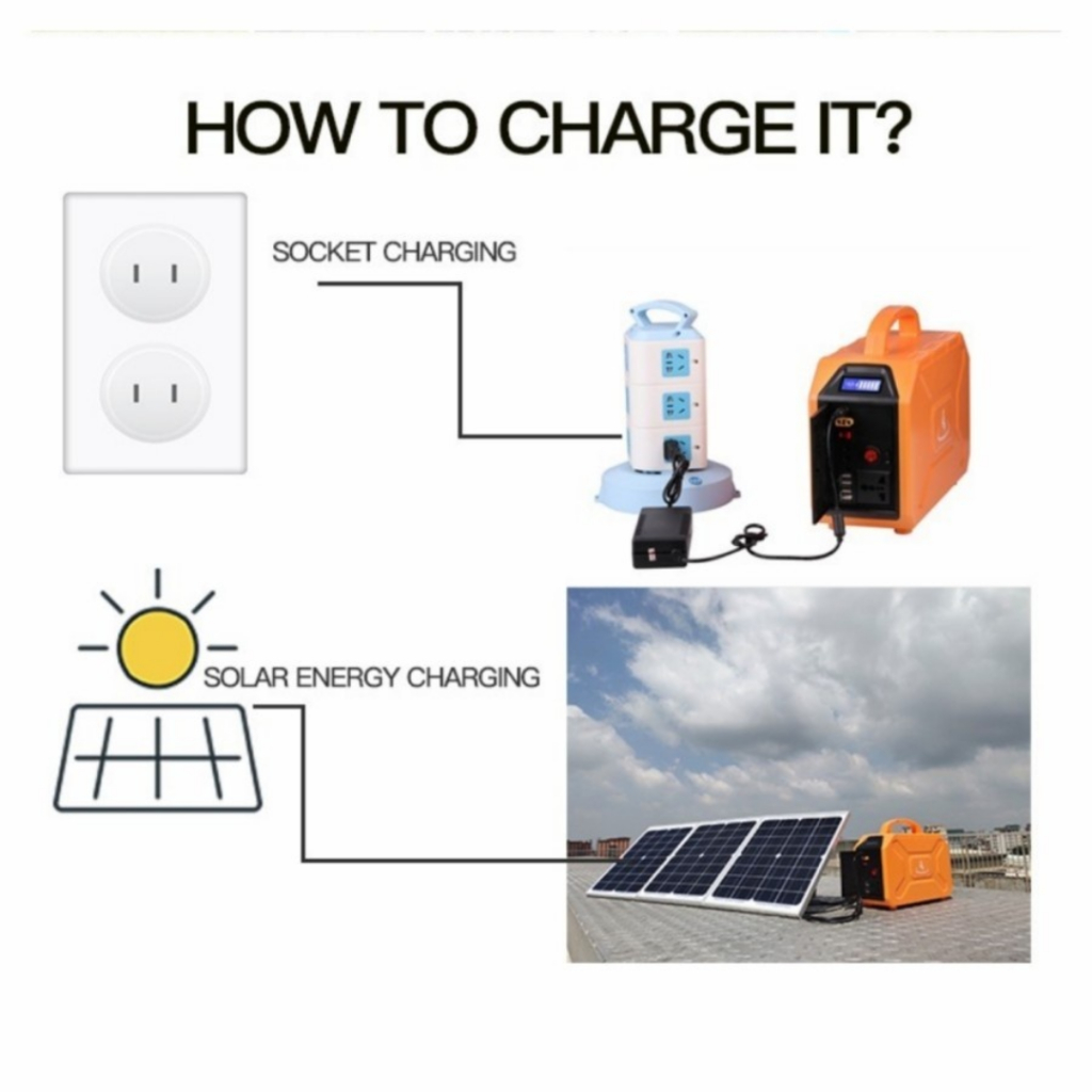 Power Station Solar Portable 220v 200w Original Outdoor Powerbank Solar Charger Generator Camping US - Image 6