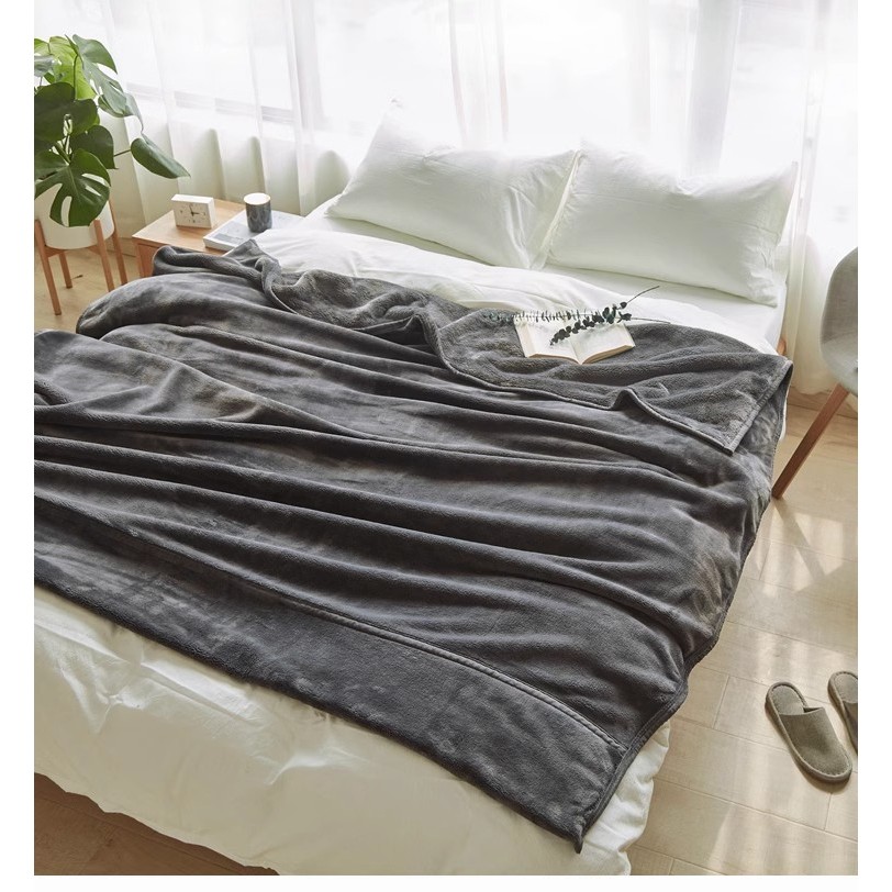 Microfiber Blanket Plain Color Blanket Super Soft Warm Plush Blanket Queen Size Soft Sofa Kumot - Image 4