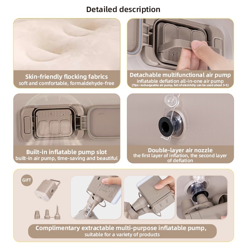 Flyaway Air Bed Double or Single Inflatable Bed Queen or King Family Size For Camping With Pum - Image 8